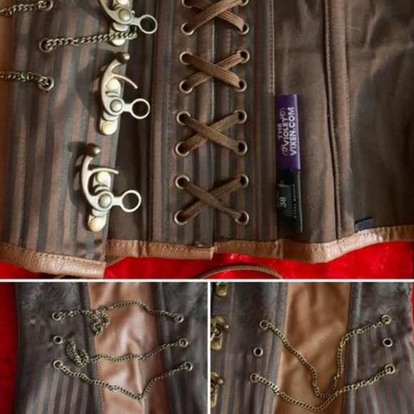Steampunk Steel Boned Corset by The Violet Vixen! - Picture 4 of 4